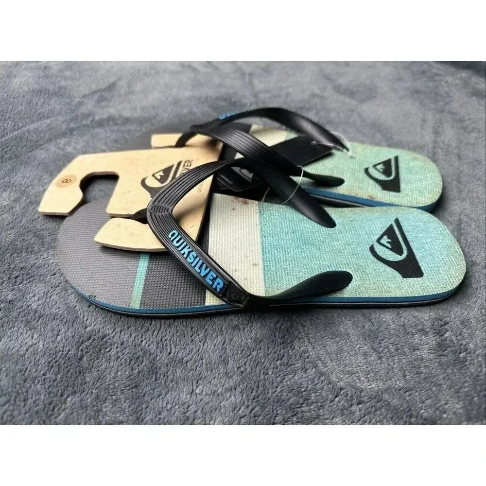 Quiksilver Men’s Molokai Sunset Flip Flop Black Sandals Size 8